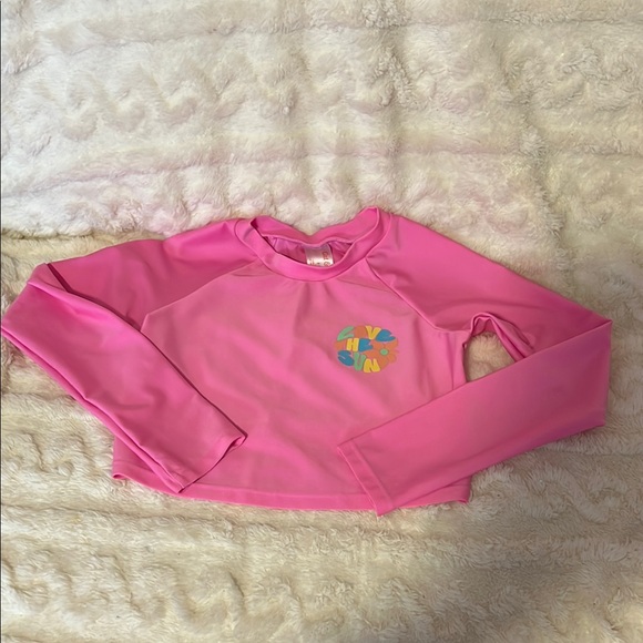Cat & Jack Pink Rashguard Swim Top Size S (6/7) - Picture 1 of 5